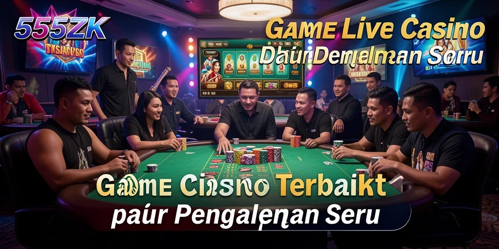 Tampilan gameplay Live Casino yang mendebarkan di 555ZK.