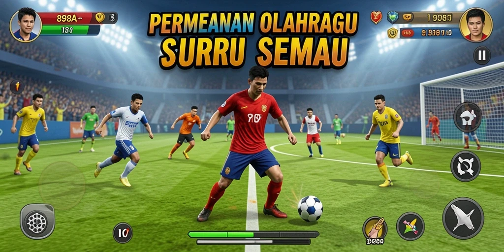 Screenshot 898A menampilkan aksi intens dalam pertandingan olahraga.