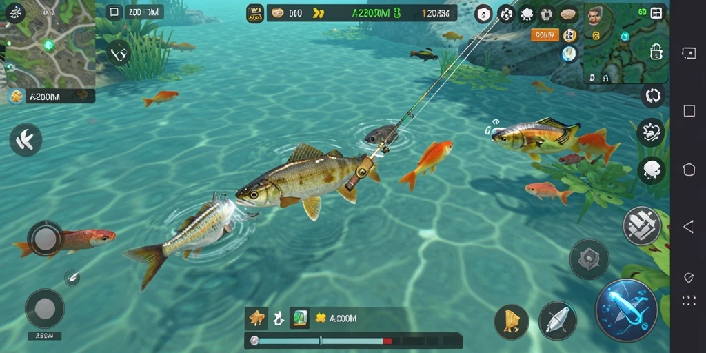 Gameplay A200M yang menampilkan pengalaman memancing yang mendebarkan.