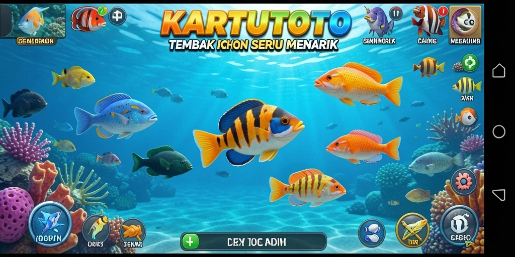 Tampilan gameplay seru KARTUTOTO saat menangkap ikan.