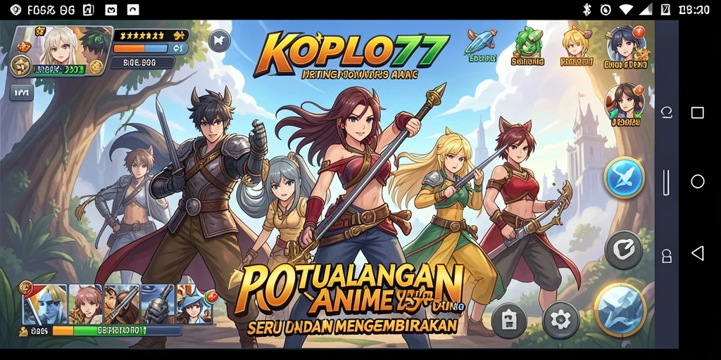 Tampilan gameplay seru di KOPLO77 dengan aksi karakter anime yang memukau.