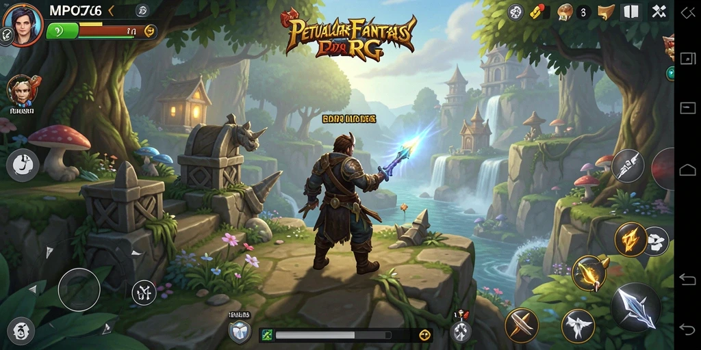 Screenshot MPO76 menunjukkan karakter dalam pertempuran epik di dunia fantasi.