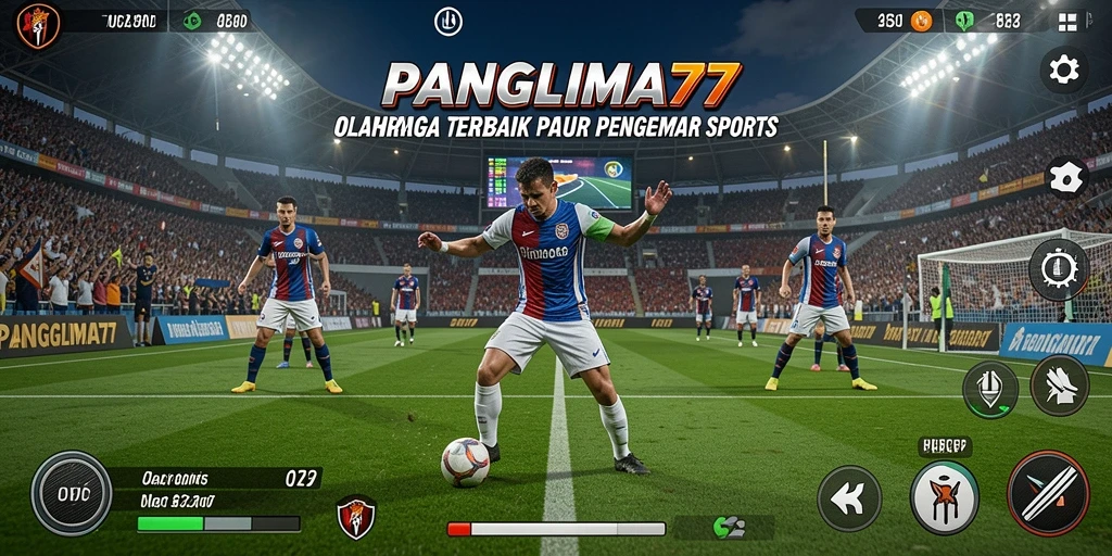 Tampilan gameplay seru dalam PANGLIMA77 menunjukkan aksi olahraga yang mendebarkan.