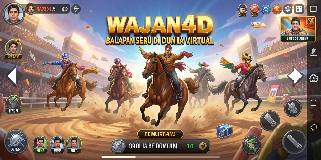 Tangkapan layar menampilkan aksi balap yang seru di WAJAN4D.
