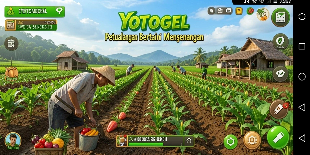 Tampilan gameplay YOTOGEL yang menarik saat bertani.